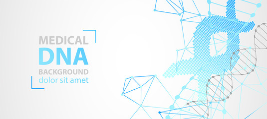 Science template, wallpaper or banner with a DNA molecules. Vector illustration.