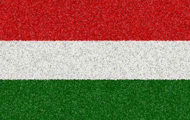 Illustration of a Hungarian flag with a blossom pattern