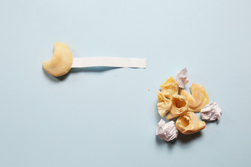 Fortune cookies with empty paper for text