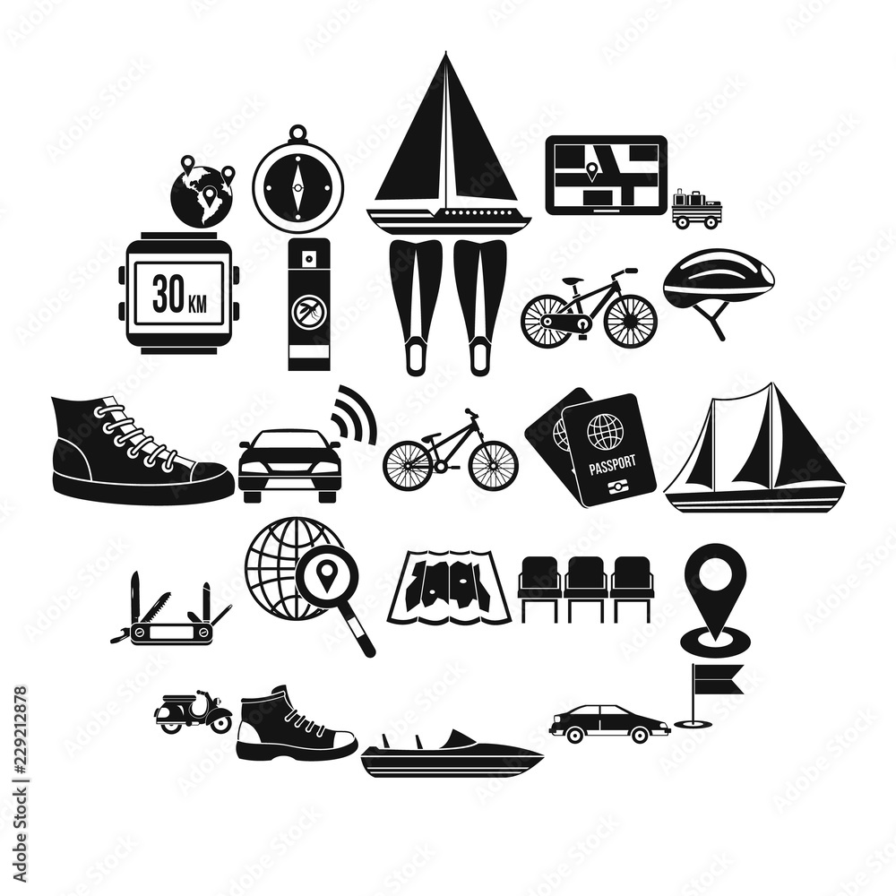 Poster peregrinate icons set. simple set of 25 peregrinate vector icons for web isolated on white backgroun