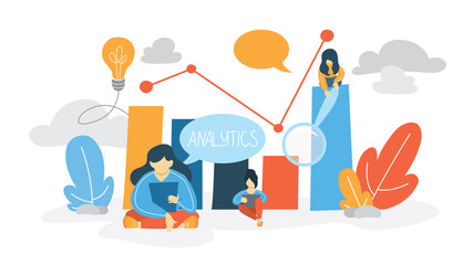 Analytics and data analysis concept. Idea of information