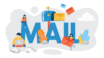 Email or mail concept. Receive message in letter box