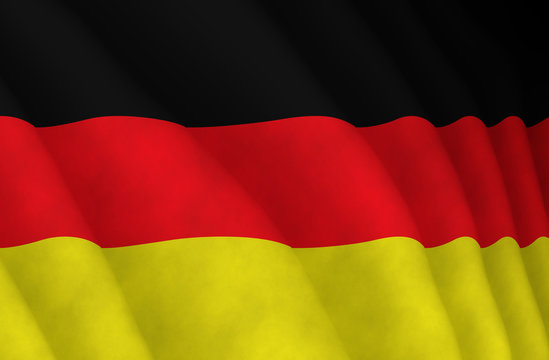 Illustration of a flying German flag