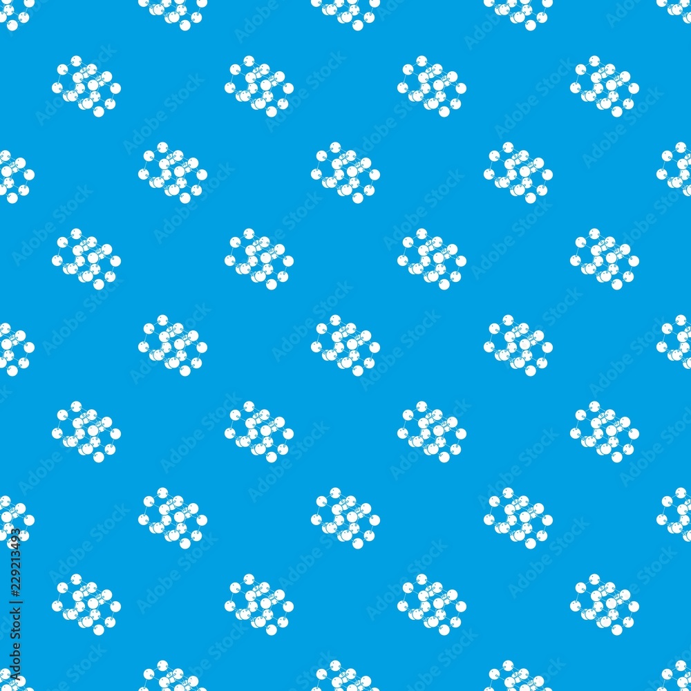 Poster triple molecule pattern vector seamless blue repeat for any use