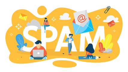 Spam mail concept. Idea of incoming email message with advertising