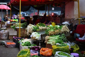 Zhongyi Market Shichang, in Lijiang Old town, traditional chinese market, Yunnan, CHINA