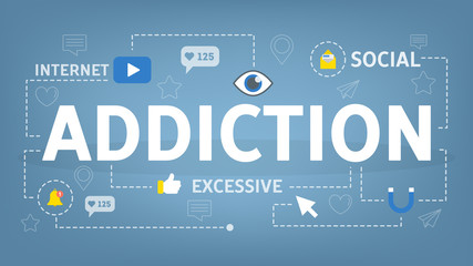 Obraz premium Internet social addiction concept. Modern technology social problem.