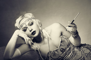 woman retro flapper style