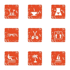 Heavenly place icons set. Grunge set of 9 heavenly place vector icons for web isolated on white background