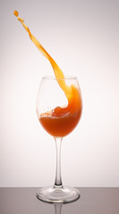 splashes of red and white wine, and juice of yellow raspberry