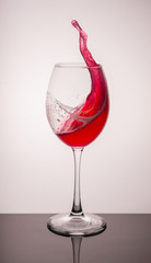 splashes of red and white wine, and juice of yellow raspberry