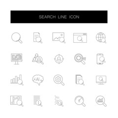 Line icons set. Search pack. Vector illustration	