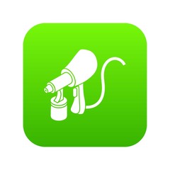 Air paint sprayer icon green vector isolated on white background