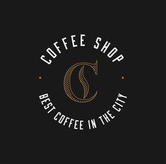 Fototapeta premium Minimalistic Coffee Shop Logo. Cafe Logo. Vector Illustration.