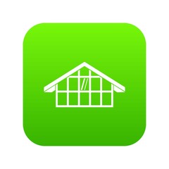 Warehouse icon digital green for any design isolated on white vector illustration