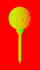Golf Ball And Tee Abstract