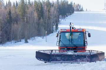 snow plow on the ski slope