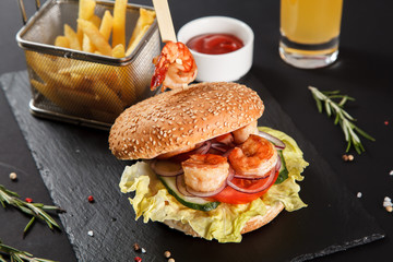 Shrimp burger
