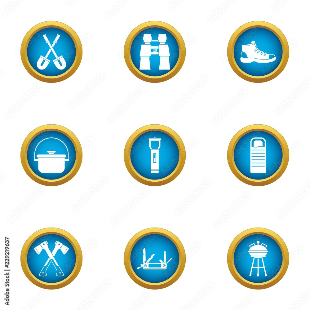 Poster dispatch office icons set. flat set of 9 dispatch office vector icons for web isolated on white back