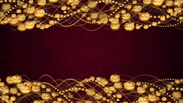 Halloween Pumpkins Animation, Rendering, Background, 4k
