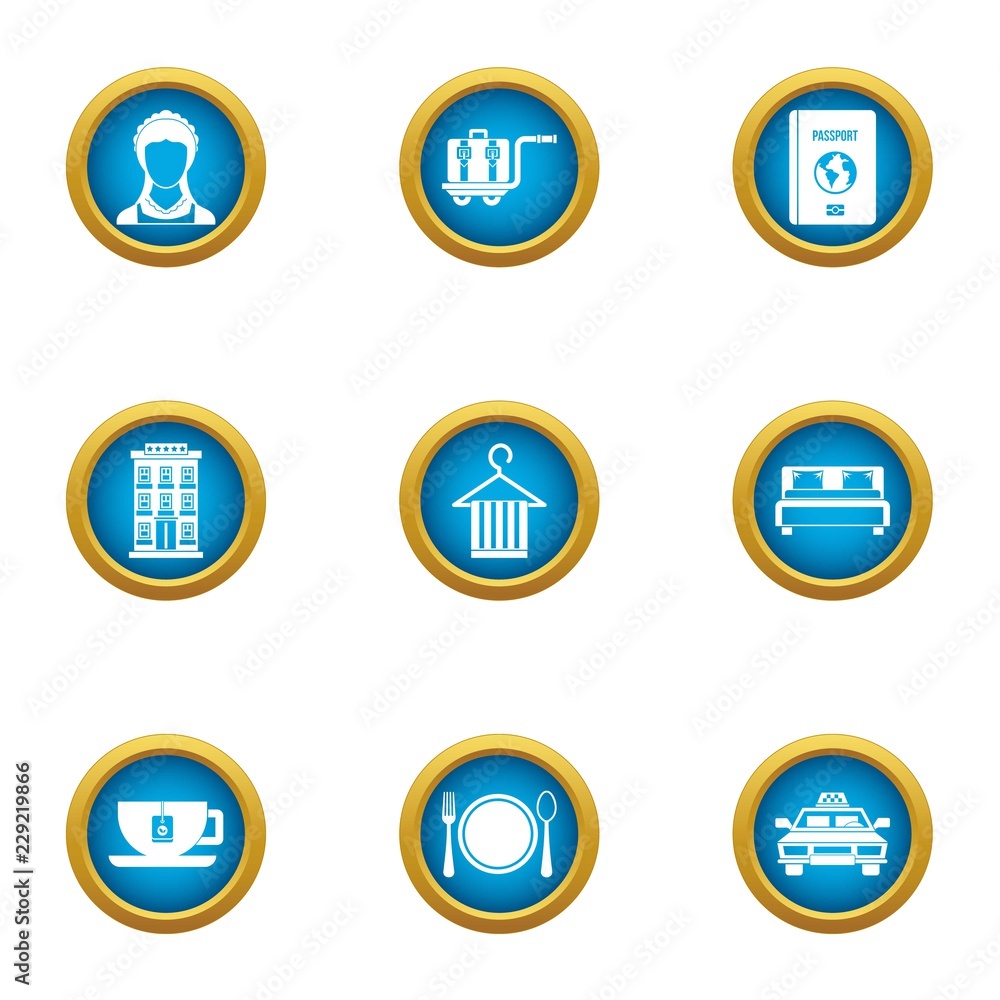 Poster tea break icons set. flat set of 9 tea break vector icons for web isolated on white background