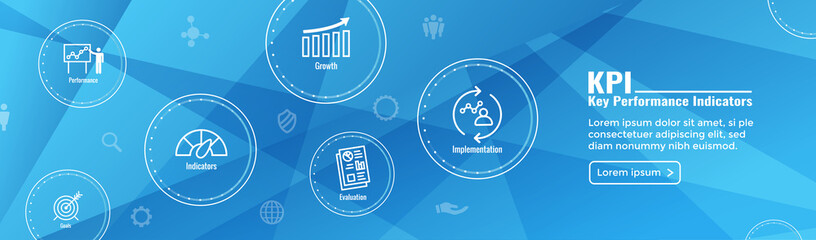 KPI - Key Performance Indicators Web Header Banner and Icon set
