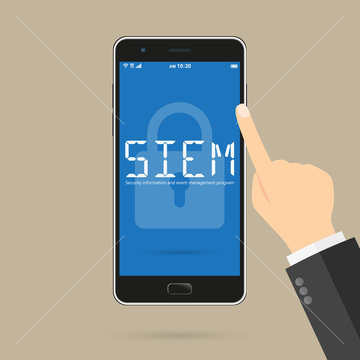 SIEM Security information and event management program in mobile