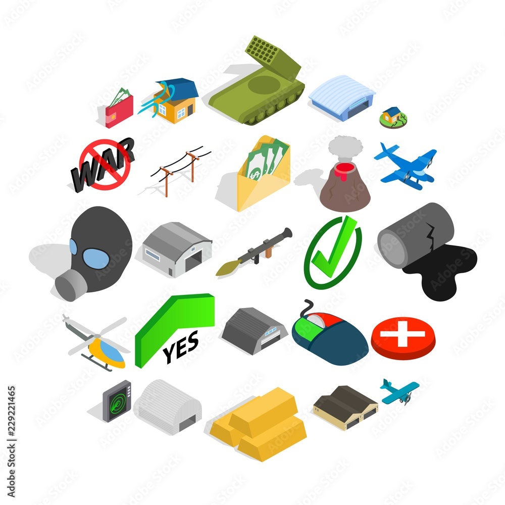 Poster combatant icons set. isometric set of 25 combatant vector icons for web isolated on white background