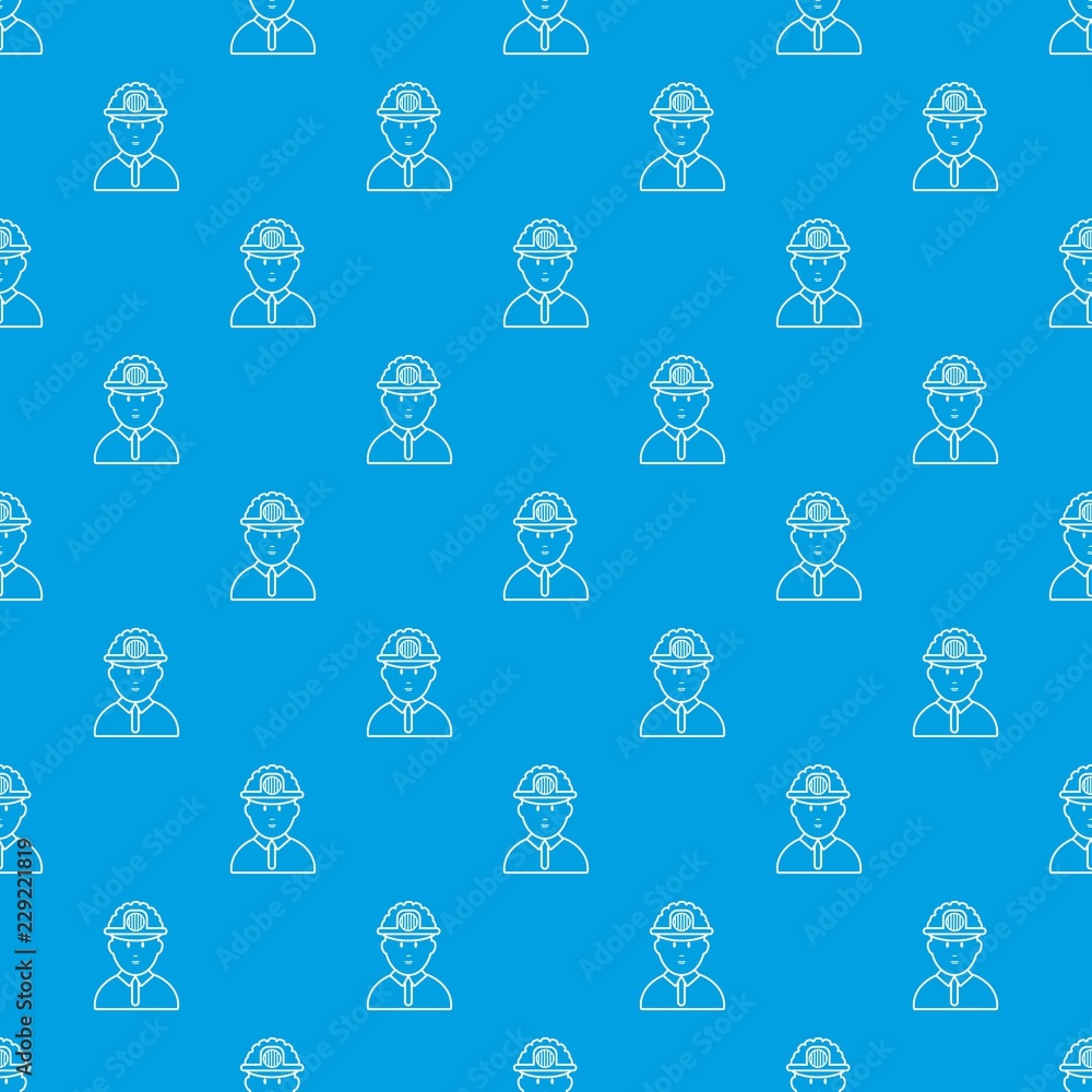 Poster miner pattern vector seamless blue repeat for any use