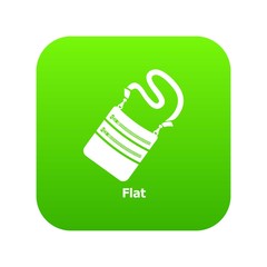 Flat bag icon green vector isolated on white background