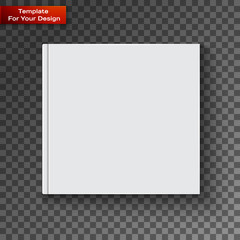 Blank book cover on transparent background