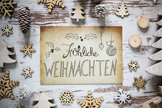 Paper, Calligraphy Froehliche Weihnachten Means Merry Christmas