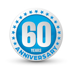 Sixty years anniversary badge with stars