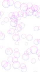 Light pastel colored background with pink bubbles. Wallpaper, texture pink balloons. 3D illustration