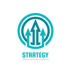 Strategy - abstract concept illustration. Development sign. Arrows in circle shape. Business trend icon symbol. Design element.