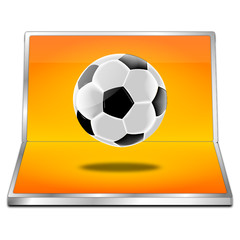 Button with Soccer ball - 3D illustration