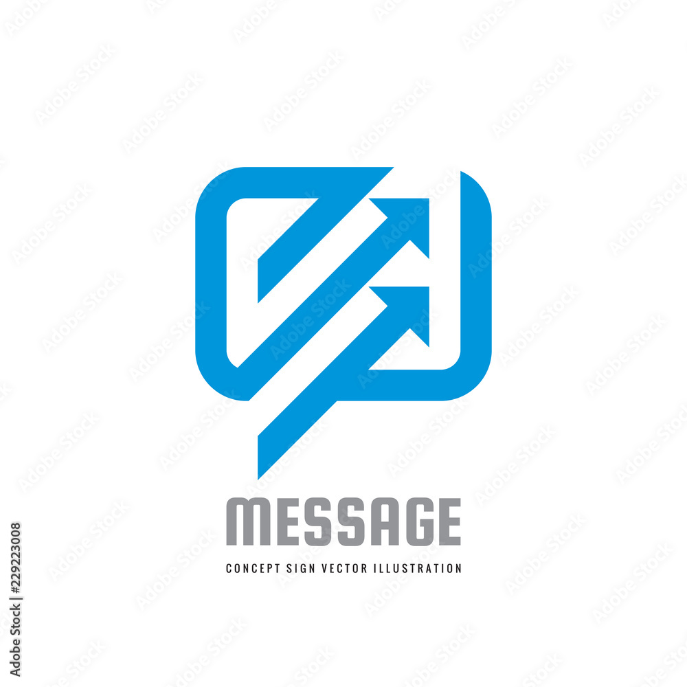 Poster message - speech bubbles vector logo concept illustration in flat style. dialogue talking icon. chat