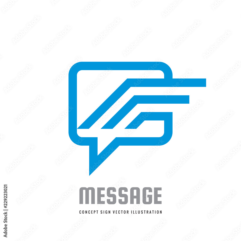 Poster message - speech bubbles vector logo concept illustration in flat style. dialogue talking icon. chat