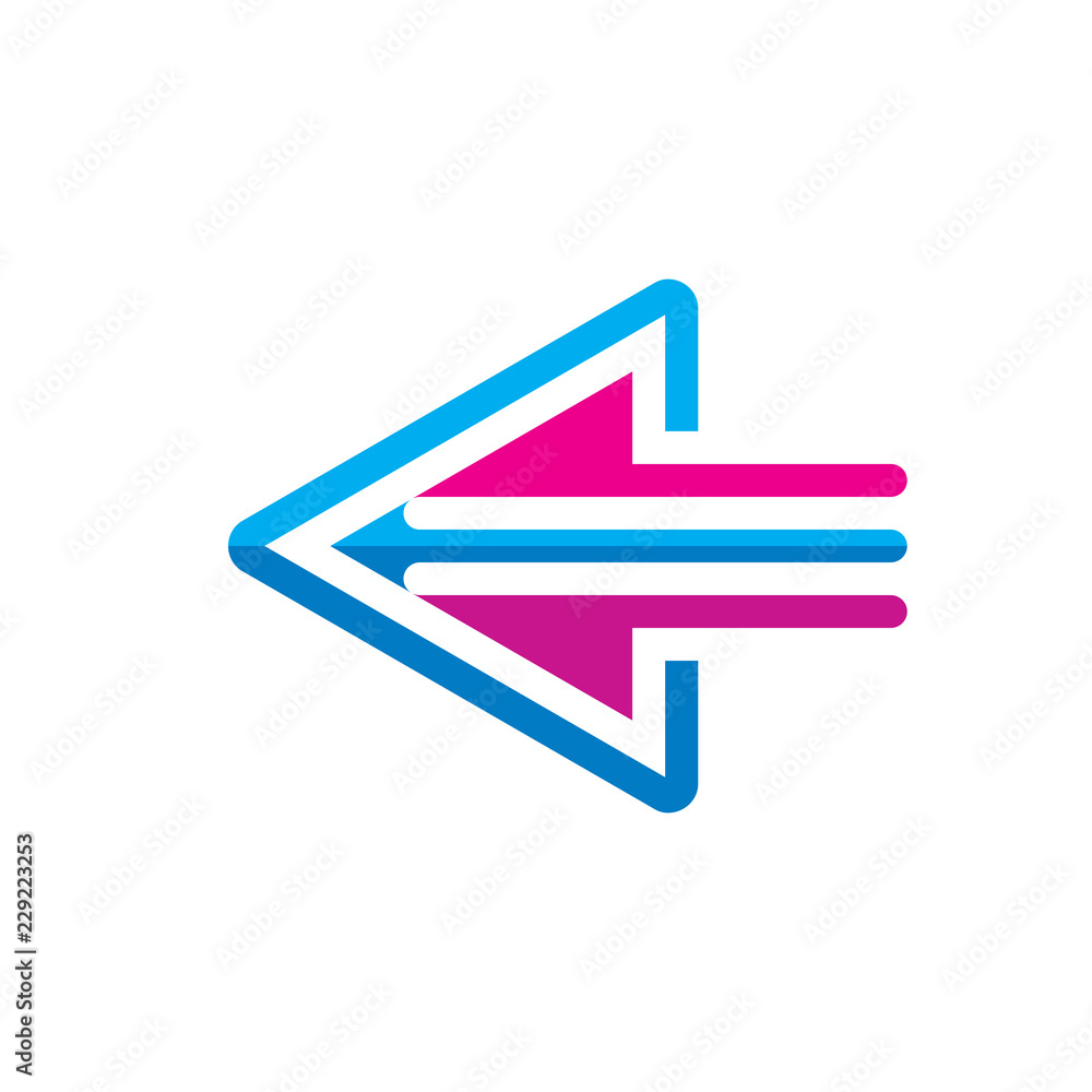 Poster technology - vector logo template for corporate identity. triangle arrow abstract chip sign. network