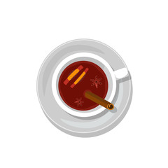 Cup of mulled wine isolated on white background