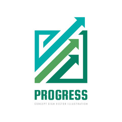Progress - concept business logo template vector illustration. Abstract arrows system creative sign. Economic finance exhange symbol. Progress strategy development icon. Graphic design elements.  - 229225620