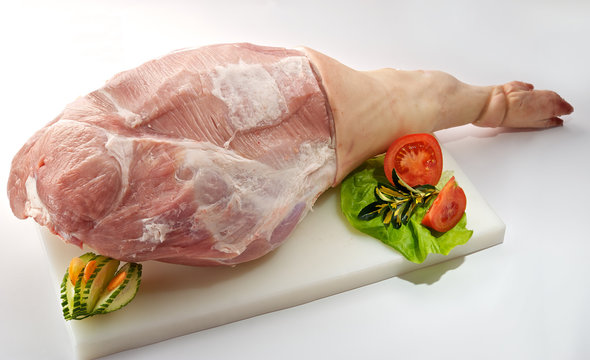 Fresh pork meat on the table