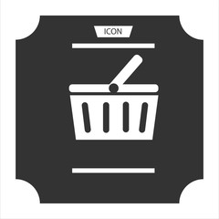 Basket icon vector or shopping symbol isolated on  background.