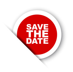 red vector banner save the date