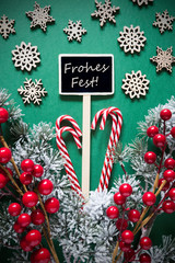Retro Black Christmas Sign,Lights, Frohes Fest Means Merry Christmas