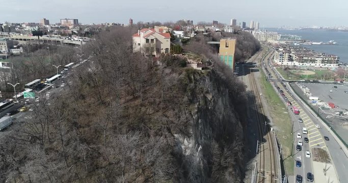 Aerial Of Traffic Near The Lincoln Tunnel, New Jersey