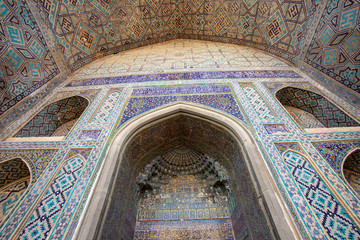 Details of architecture at The Register, Samarkand, Uzbekistan