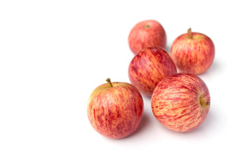 Fresh red apples isolated on white background