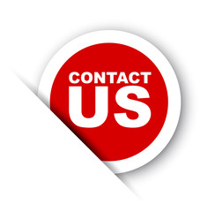 red vector banner contact us