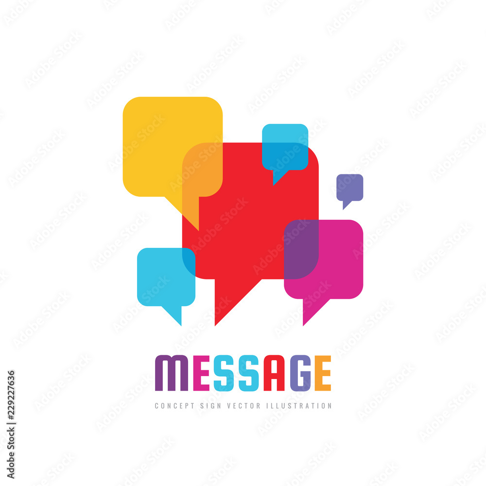 Poster message - vector logo template concept illustration in flat style. talking chat creative sign. socia